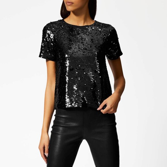 [L] Michael Kors Shirt Sequin ⭐️ black - Picture 1 of 2